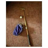 VTG GOLF PUTTER, WOOD SHAFT, BRASS HEAD, GOLF