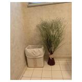 DECORATIVE WASTEBASKET W/ APPLIQUE, ARTIFICIAL