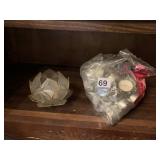 LOTUS SHELL CANDLE HOLDER W/ BAG OF TEALIGHT