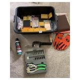LEATHER PUNCH SET W/ C-CLAMP, SANDING BLOCKS,