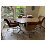 OCTAGONAL DINING TABLE W/ WOODGRAIN TOP,