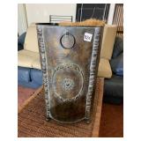 METAL DECORATIVE PLANTER, BRONZE-TONE PATINA,