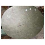 ROUND METAL TABLE, FOLDING LEGS, PATIO FURNITURE.