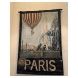 PARIS THEMED FABRIC WALL TAPESTRY, HOT AIR