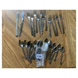 ASSORTED STAINLESS STEEL FLATWARE, SPOONS, FORKS,