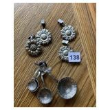 SILVER-TONE SUNFLOWER MEASURING SPOONS,