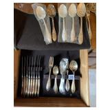 1847 ROGERS BROS ADORATION SILVERPLATE FLATWARE,
