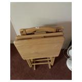 WOODEN FOLDING TRAY TABLES.