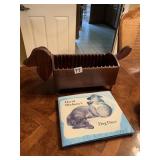 WOODEN DACHSHUND ORGANIZER, SLOTTED INTERIOR,