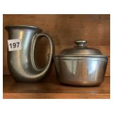 WILTON PEWTER PITCHER, LIDDED BOWL, COLUMBIA, PA