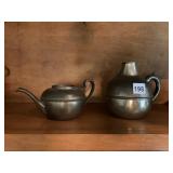 OLD TYME PEWTER EWER, PEWTER TEAPOT, SOLID