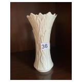 LENOX IVORY PORCELAIN VASE, RAISED BOTANICAL
