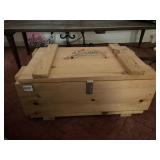 ALL-CLAD WOODEN STORAGE CRATE W/ ROPE HANDLE,