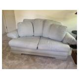 UPHOLSTERED LOVESEAT, QUILTED TEXTURE FABRIC,