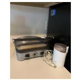 KRUPS COFFEE GRINDER, PANINI PRESS GRILL.