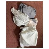 ASSORTED LINENS, WHITE, CREAM, GREY, LIGHT PINK.