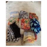 ASSORTED TEXTILE SCARVES, VARIOUS PRINTS, INCL