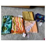 VERA NEUMANN SILK SCARVES, VINTAGE, ABSTRACT AND