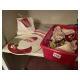 HALLMARK SANTA SERVING PLATE, LUMINARIES,