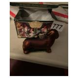 OLD WORLD CHRISTMAS GLASS DACHSHUND ORNAMENT,