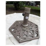 HEXAGONAL UMBRELLA BASE, HEAVY METAL, DECORATIVE