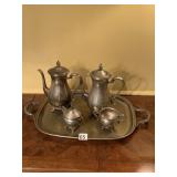 PILGRIM SILVERPLATE COFFEE SERVICE W/ SERVING