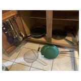 O GREEN O SKILLET W/ ASSORTED NON-STICK PANS,