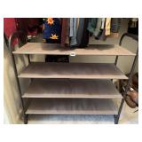 FOUR-TIER METAL FRAME SHELVING UNIT, FABRIC