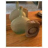 FROSTED GLASS BOTTLES W/ CORK STOPPERS, ROUNDED