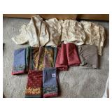 ASSORTED HOME TEXTILES, FLORAL TABLE LINENS,
