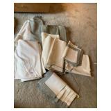 ASSORTED HOME TEXTILES, WHITE PATTERNED PANELS,