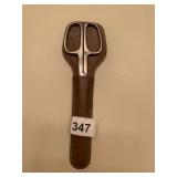 ITALY US - METAL SCISSORS W/ LEATHER SHEATH.