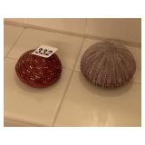 LENOX FINE PORCELAIN SHELL DISHES, STRAWBERRY