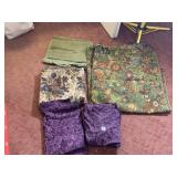 ASSORTED FABRIC PIECES, PURPLE JACQUARD, FLORAL