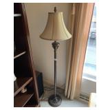 BRONZED METAL FLOOR LAMP W/ BELL SHADE,