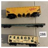 PEABODY COAL COMPANY HOPPER CAR, AT&SF FLATCAR,