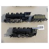 MODEL TRAIN LOCOMOTIVES AND TENDER, BLACK FINISH,