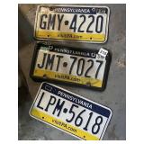 PENNSYLVANIA LICENSE PLATES (3), ASSORTED YEARS,