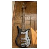 VINTAGE ELECTRIC GUITAR, SUNBURST FINISH, WHITE