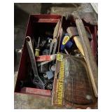 METAL TOOLBOX W/ ASSORTED HAND TOOLS, INCLUDES