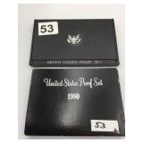 US MINT 1974 & 80 PROOF SET, INCLUDES KENNEDY HALF