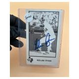 NOLAN RYAN SIGNED BASEBALL CARD TEXAS RANGERS.