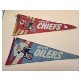 NFL KANSAS CITY CHIEFS & HOUSTON OILERS FELT