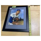 DON DRYSDALE AUTOGRAPHED DODGERS PHOTO, FRAMED.