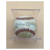 MICKEY MANTLE AUTOGRAPHED BASEBALL, COA BY THE
