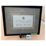 GEORGE W BUSH & LAURA BUSH SIGNED FRAMED