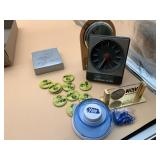 KQV RADIO MEMORABILIA, INCLUDES DESK CLOCKS,