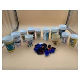 MLB STADIUM SOUVENIR CUPS (14) AND MINIATURE