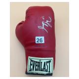 EVERLAST RED BOXING GLOVE, SIGNED, MADE IN U.S.A.