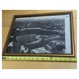 VINTAGE AERIAL STADIUM PHOTOGRAPH, BLACK & WHITE,